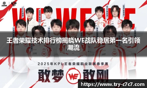 王者荣耀技术排行榜揭晓WE战队稳居第一名引领潮流